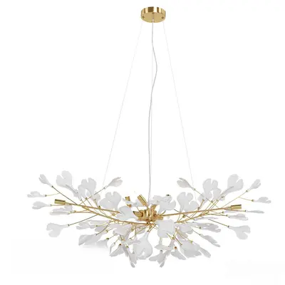 Floral Brass Chandelier 3d model