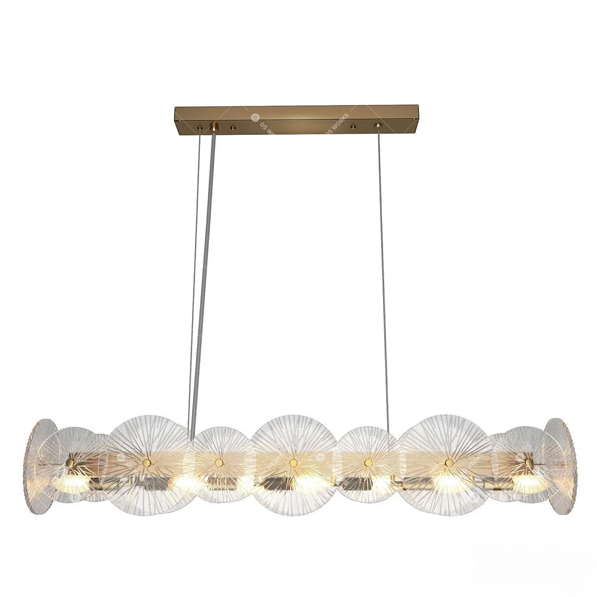 Modern Glass Disc Chandelier 3d model - Image 1