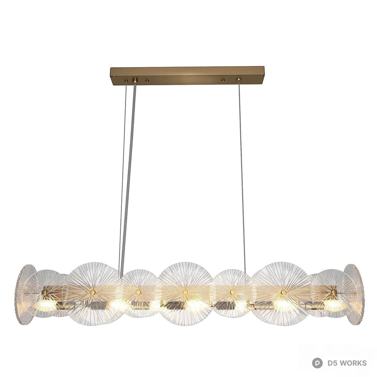 Modern Glass Disc Chandelier 3d model - Image 1
