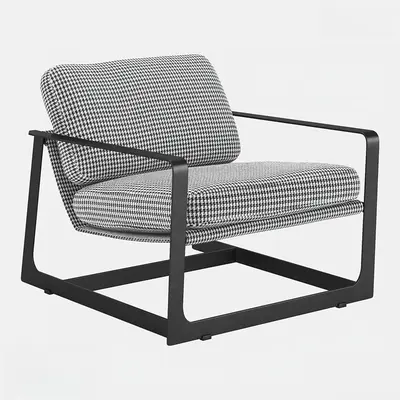 Houndstooth Upholstered Lounge Chair 3d model