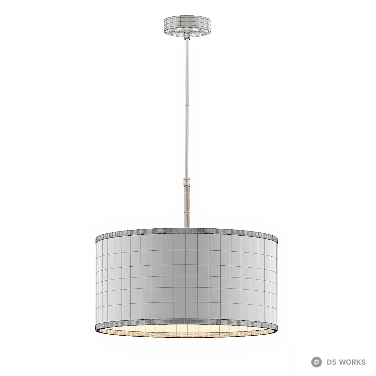 Marble Pattern Drum Pendant Light 3d model thumbnail 2