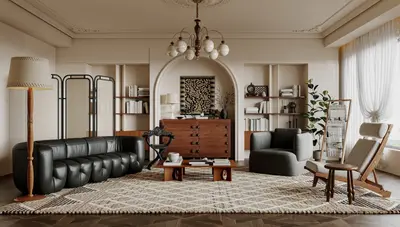 Mid-Century Modern Home Living Room
