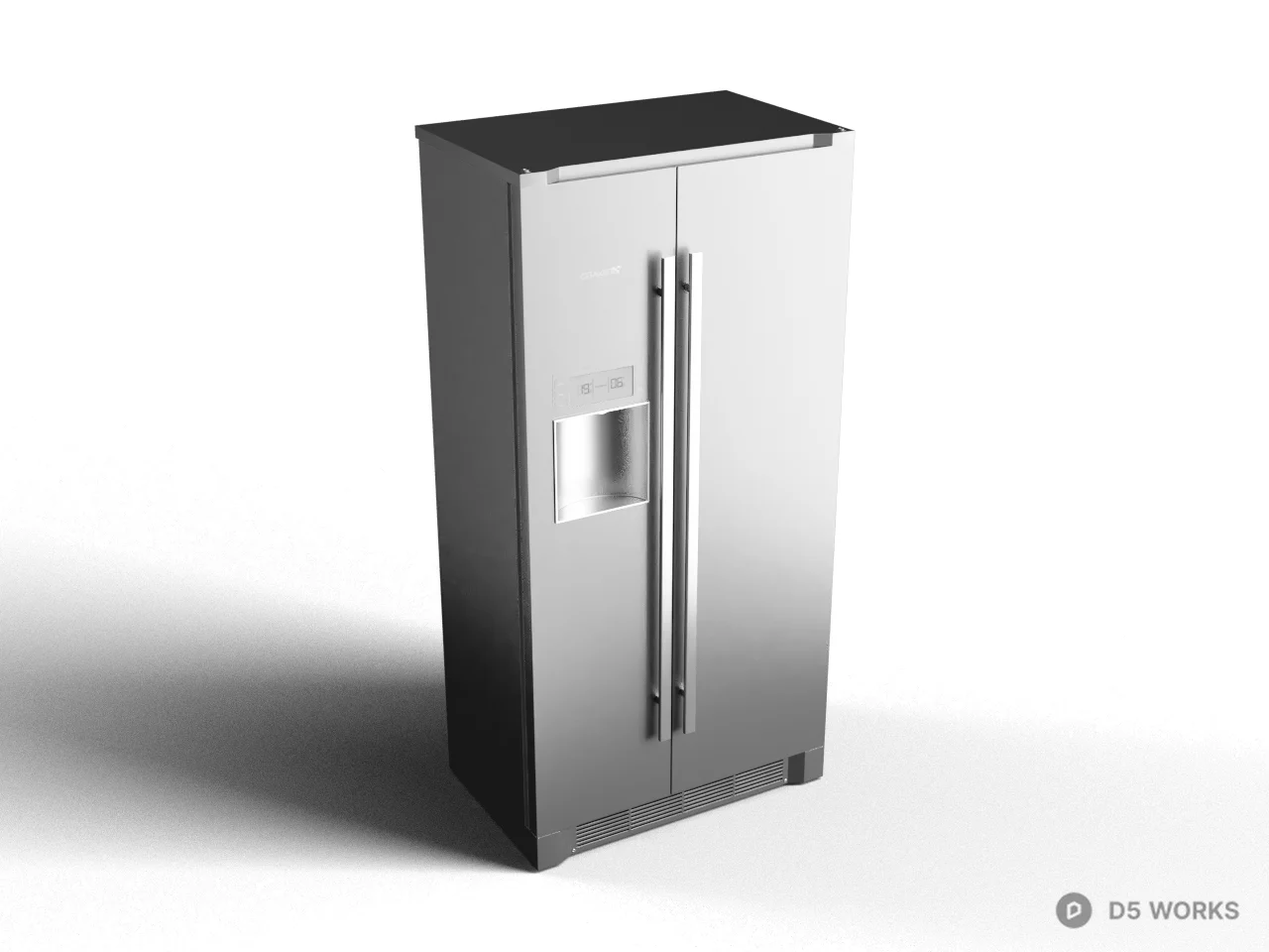 Stainless Steel Side By Side Refrigerator 3d model - Image 1