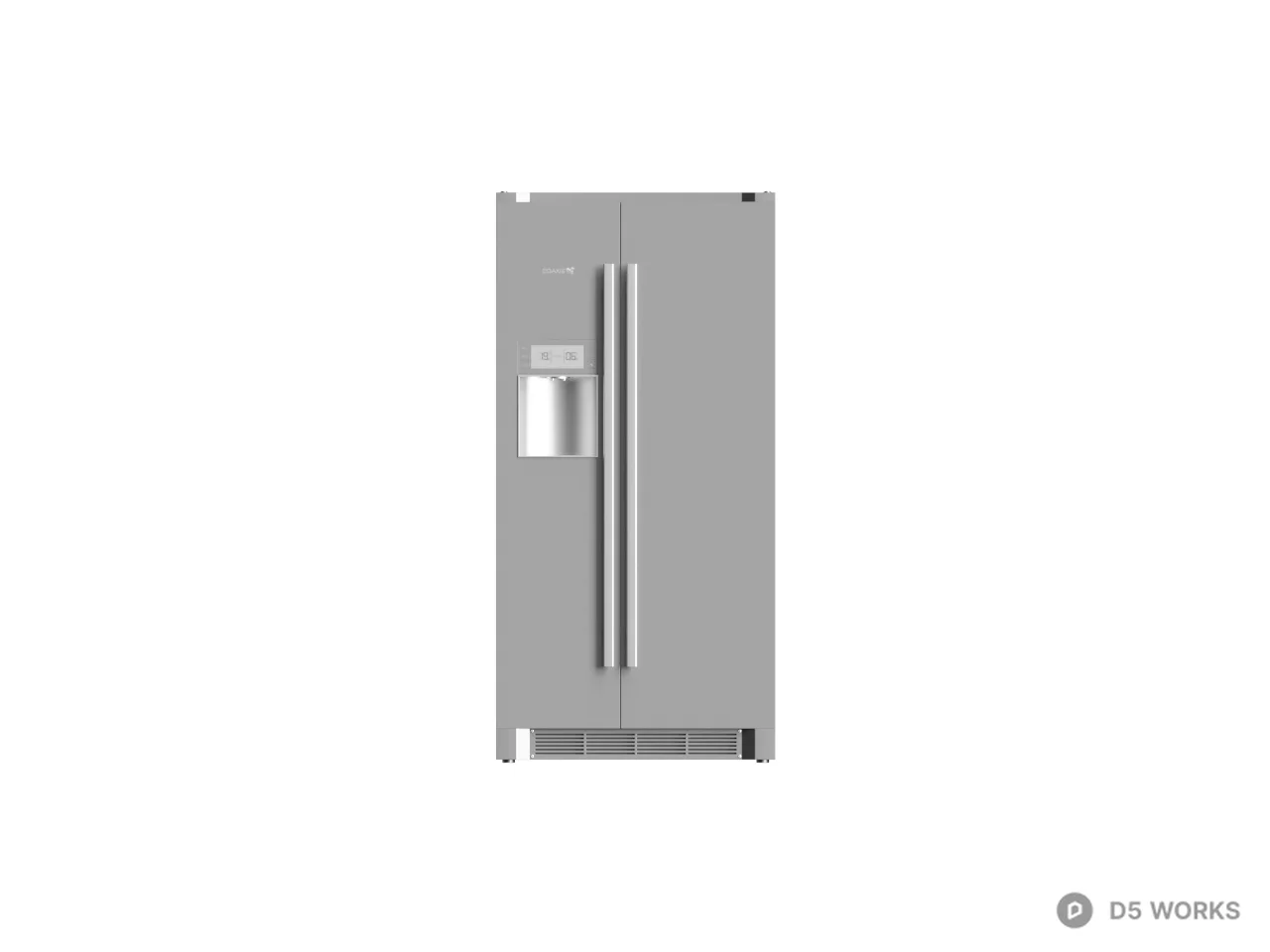 Stainless Steel Side By Side Refrigerator 3d model thumbnail 2