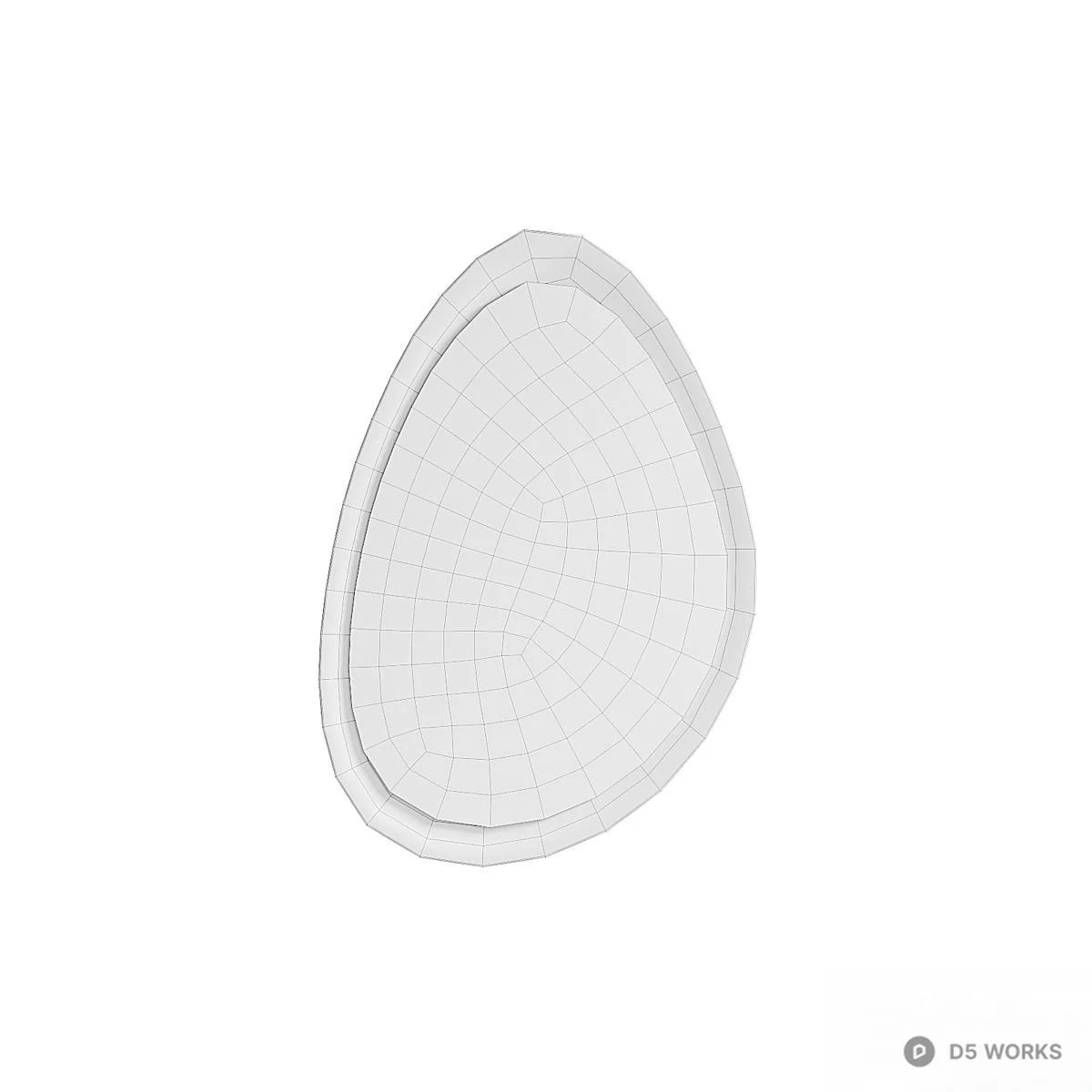 Organic Shape Wooden Frame Mirror 3d model thumbnail 6
