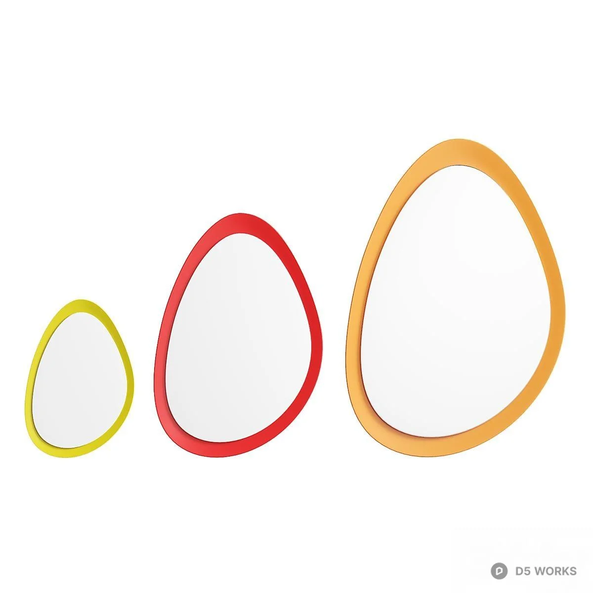 Organic Shape Wooden Frame Mirror 3d model thumbnail 4
