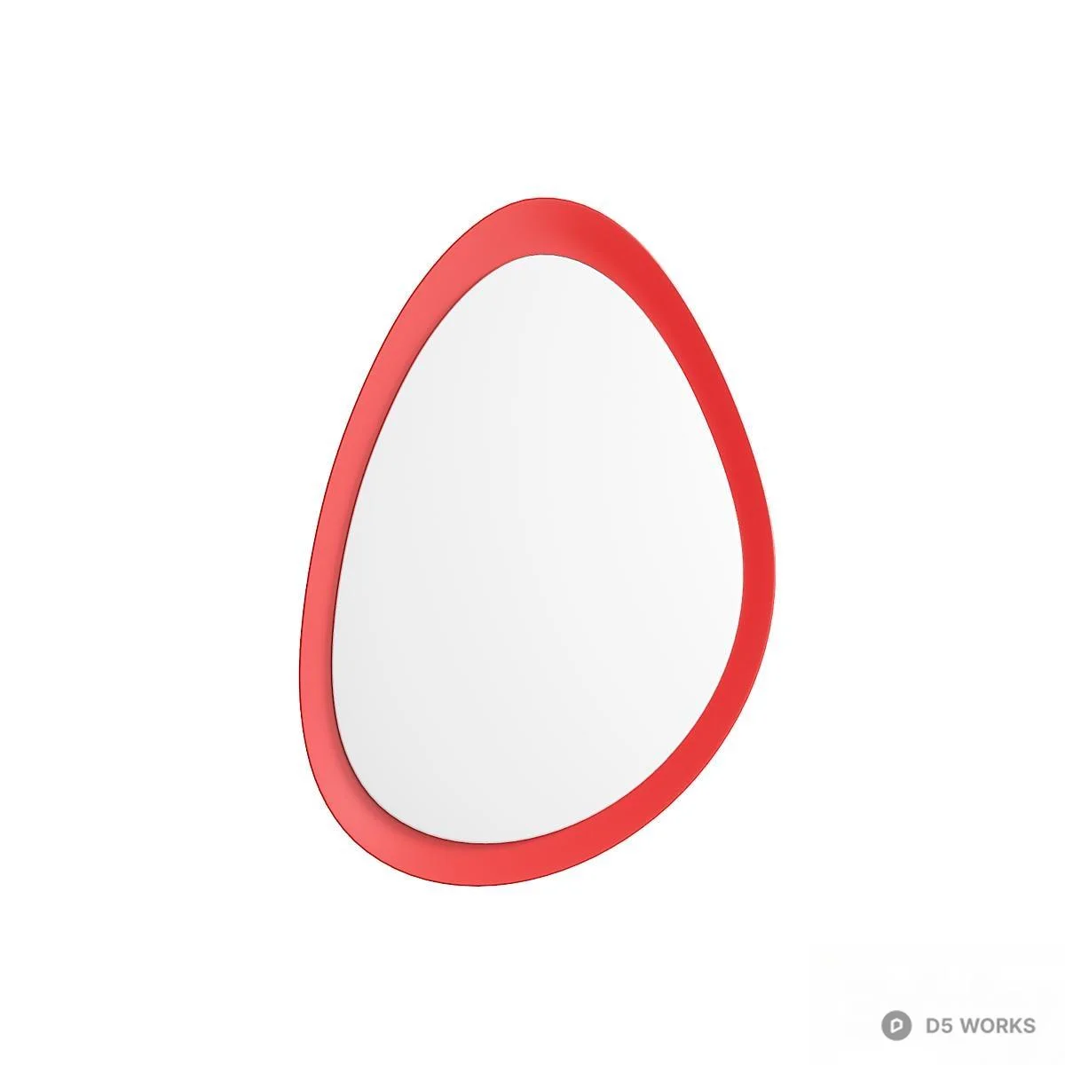 Organic Shape Wooden Frame Mirror 3d model thumbnail 5