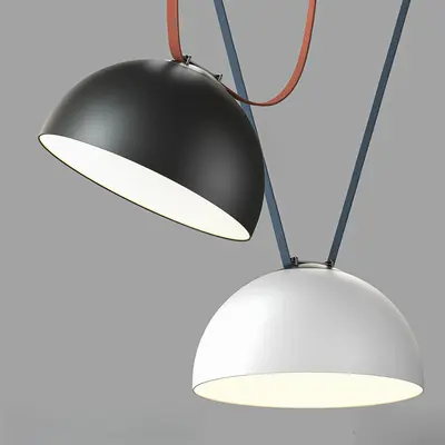Dual Dome Pendant Lights Minimalist Design 3d model