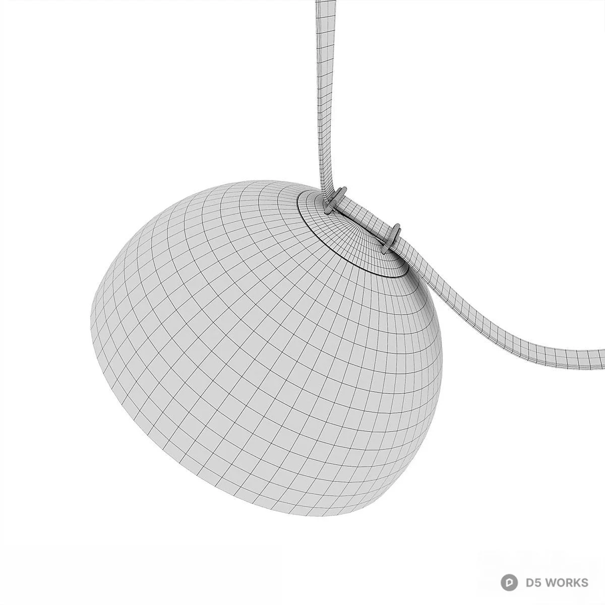 Dual Dome Pendant Lights Minimalist Design 3d model thumbnail 4
