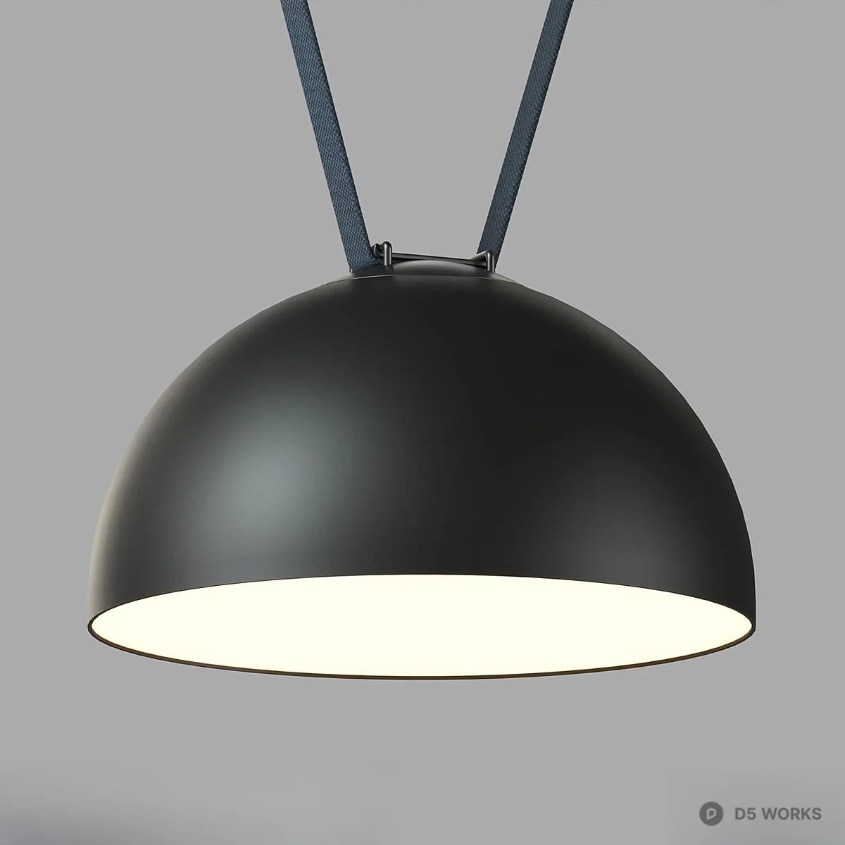 Dual Dome Pendant Lights Minimalist Design 3d model thumbnail 2