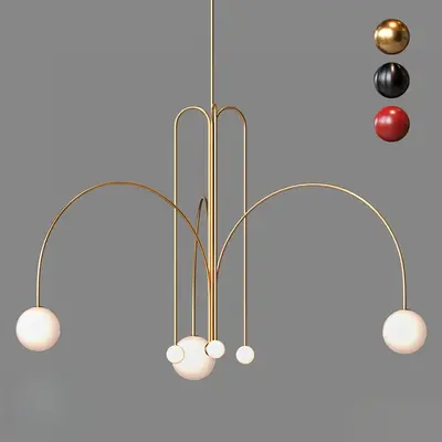 Minimalist Arc Metal Pendant Light 3d model