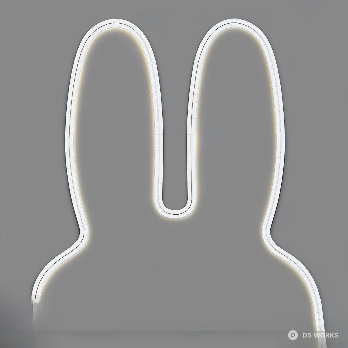 Rabbit Silhouette Decorative Light 3d model thumbnail 2