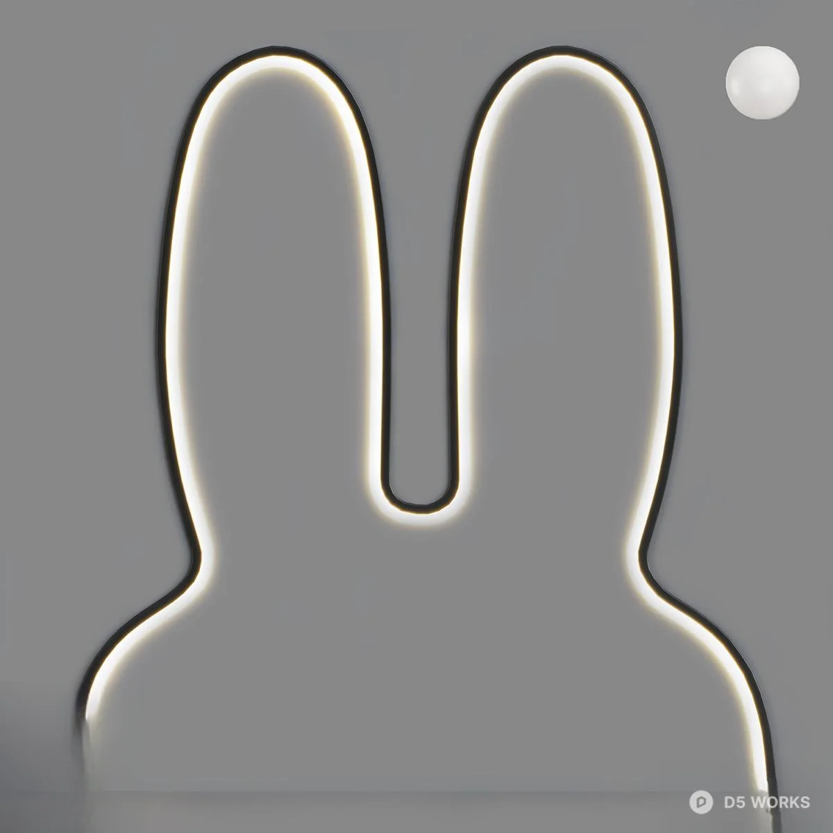 Rabbit Silhouette Decorative Light 3d model - Image 1