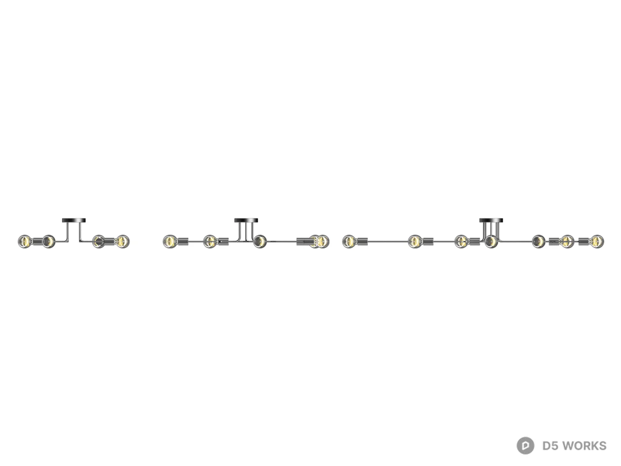 Modern Linear Chandelier 3d model thumbnail 2