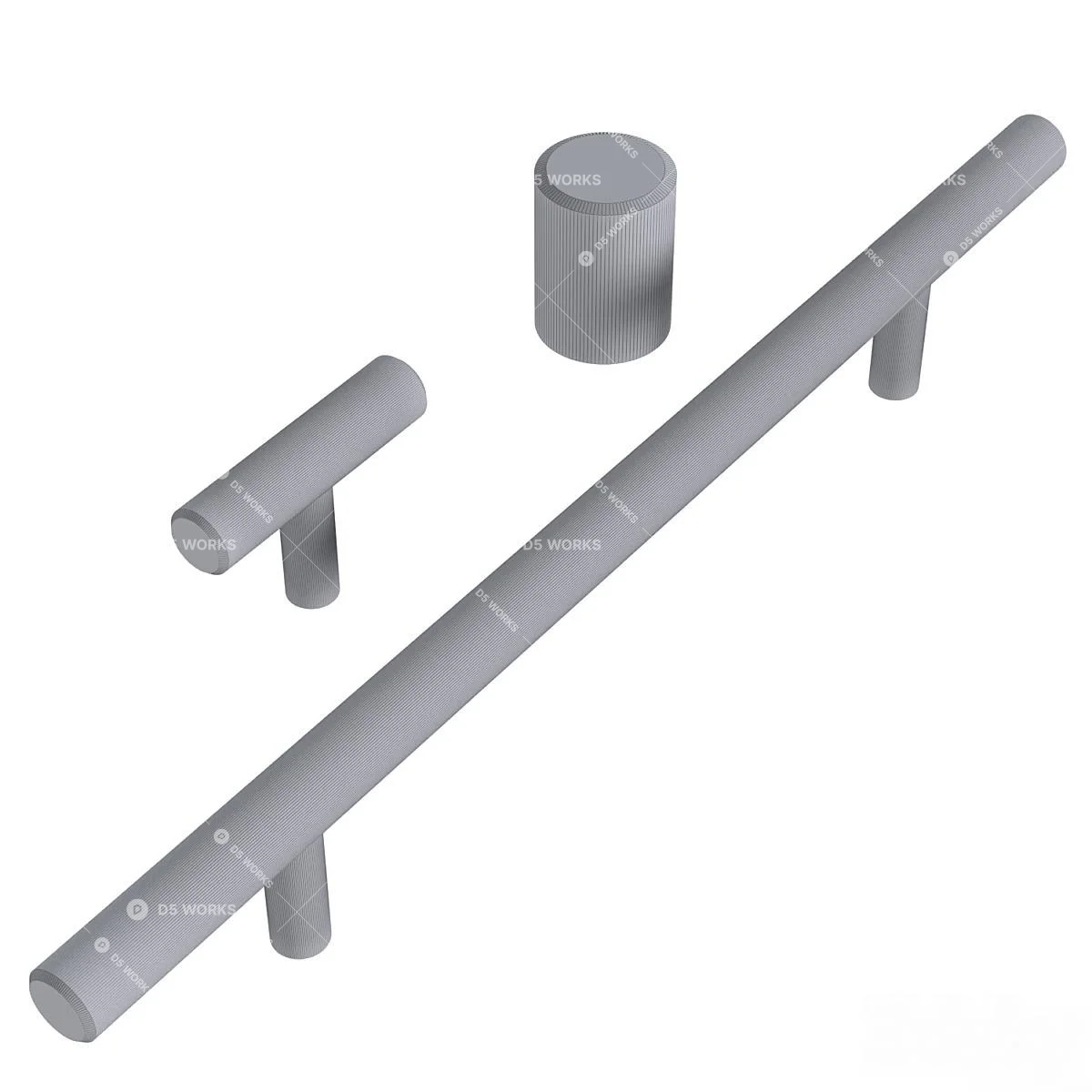 Modern Minimalist Metal Cabinet Pulls 3d model thumbnail 2