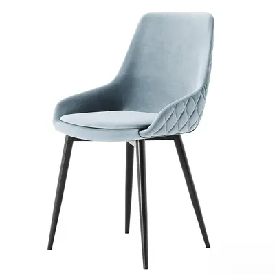 Quilted Velvet Dining Chair 3d model