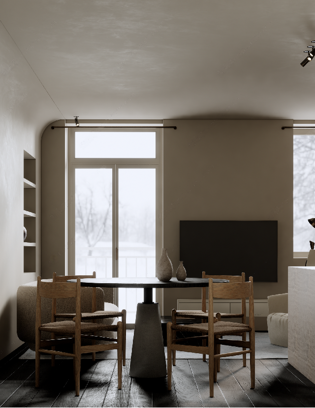 Mid-Century Modern Living & Dining Room