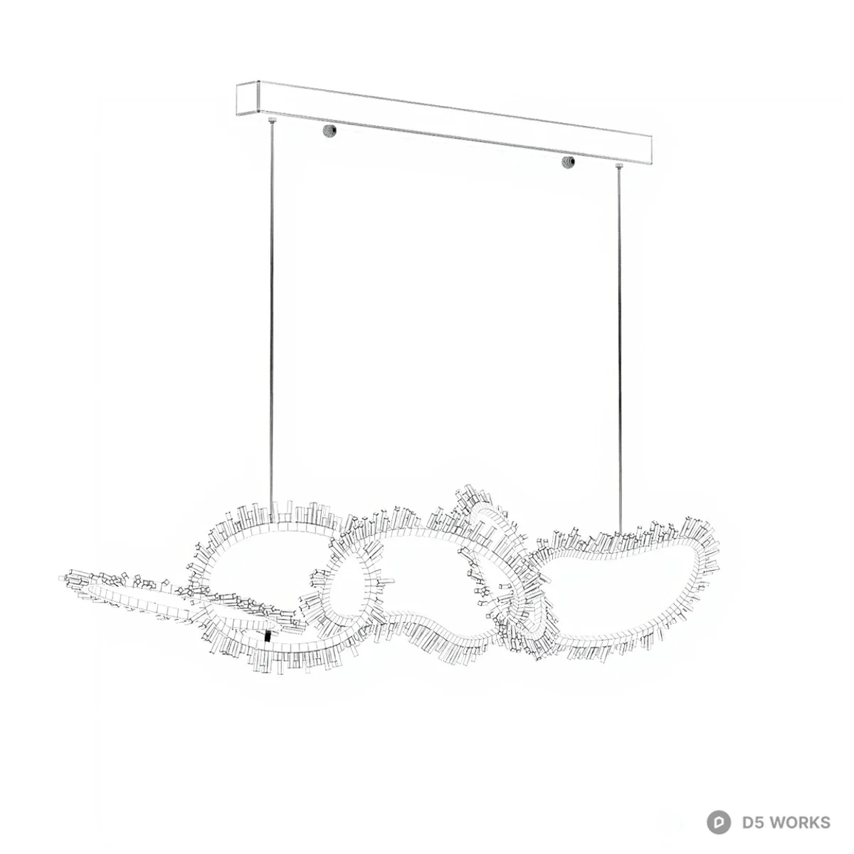 Modern Gold Loop Pendant Light 3d model thumbnail 2