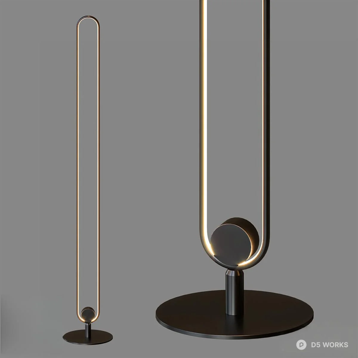 Minimalist Linear Floor Lamp 3d model - Image 1