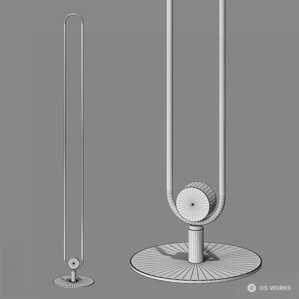 Minimalist Linear Floor Lamp 3d model thumbnail 2