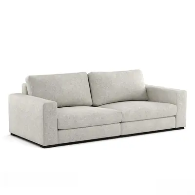Textured Fabric Three-Seater Sofa 3d model