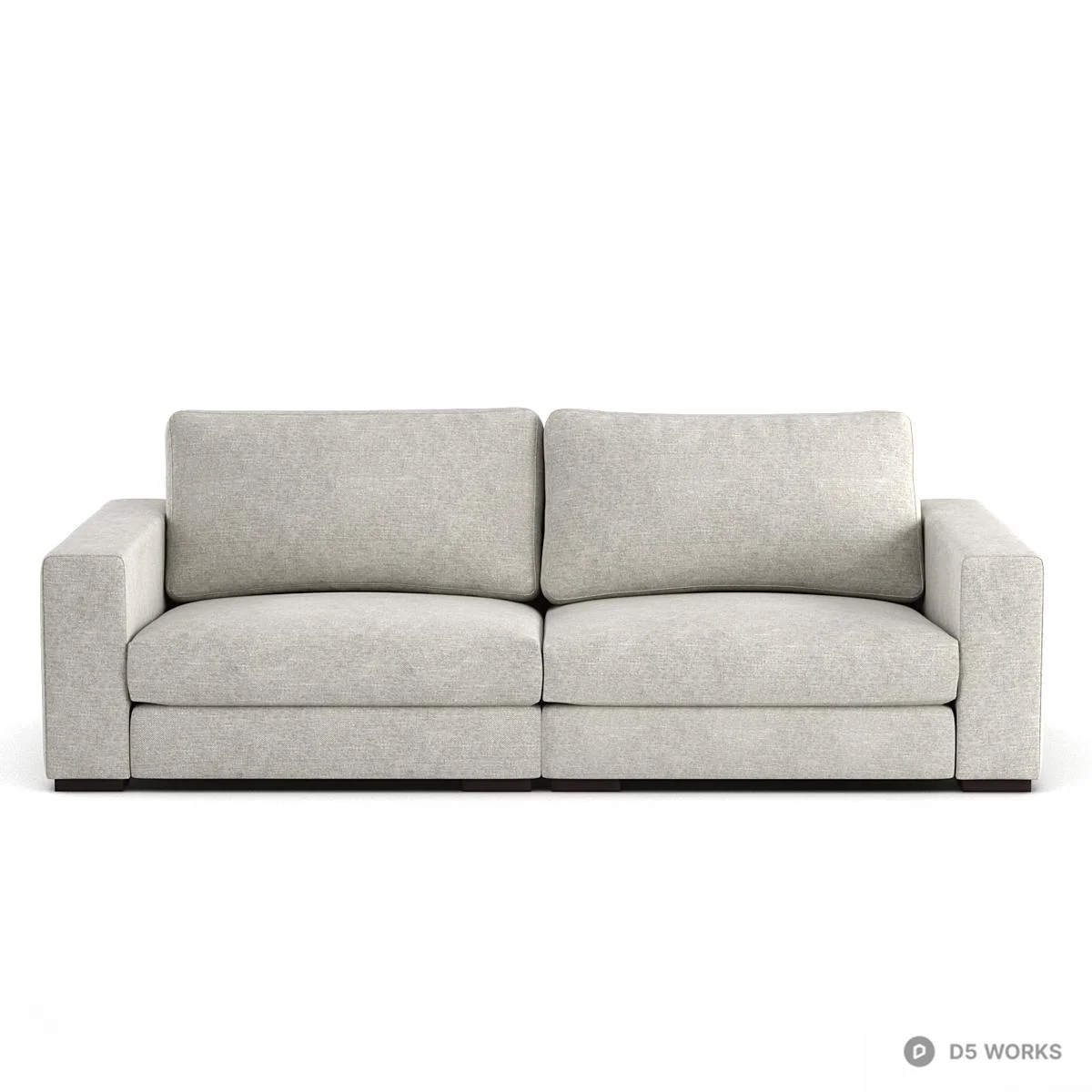 Textured Fabric Three-Seater Sofa 3d model thumbnail 2
