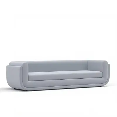 Minimalist Gray Three Seater Sofa 3d model