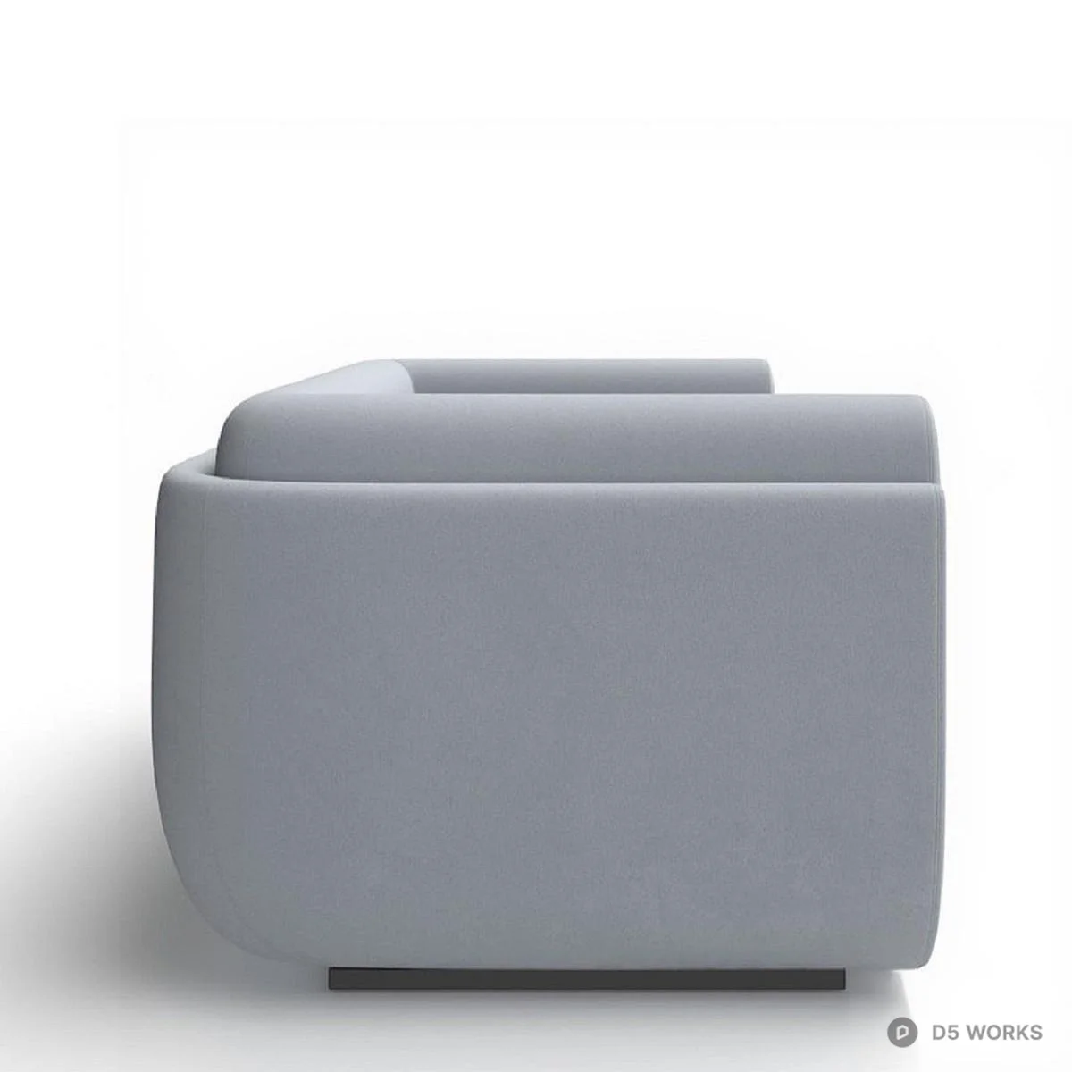 Minimalist Gray Three Seater Sofa 3d model thumbnail 4