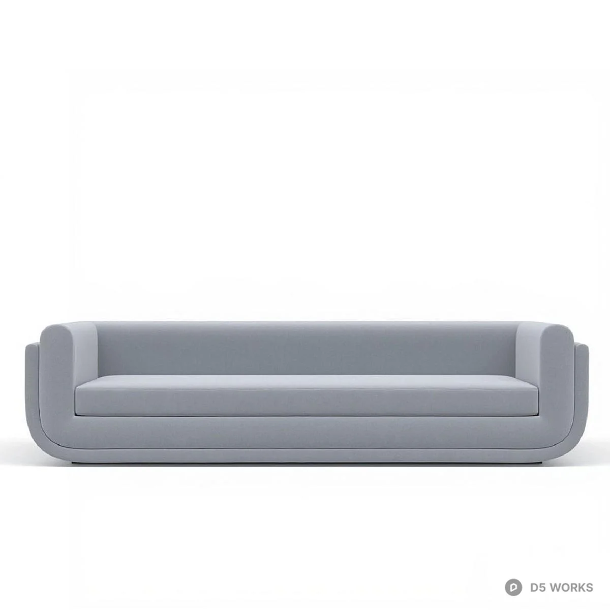 Minimalist Gray Three Seater Sofa 3d model thumbnail 3