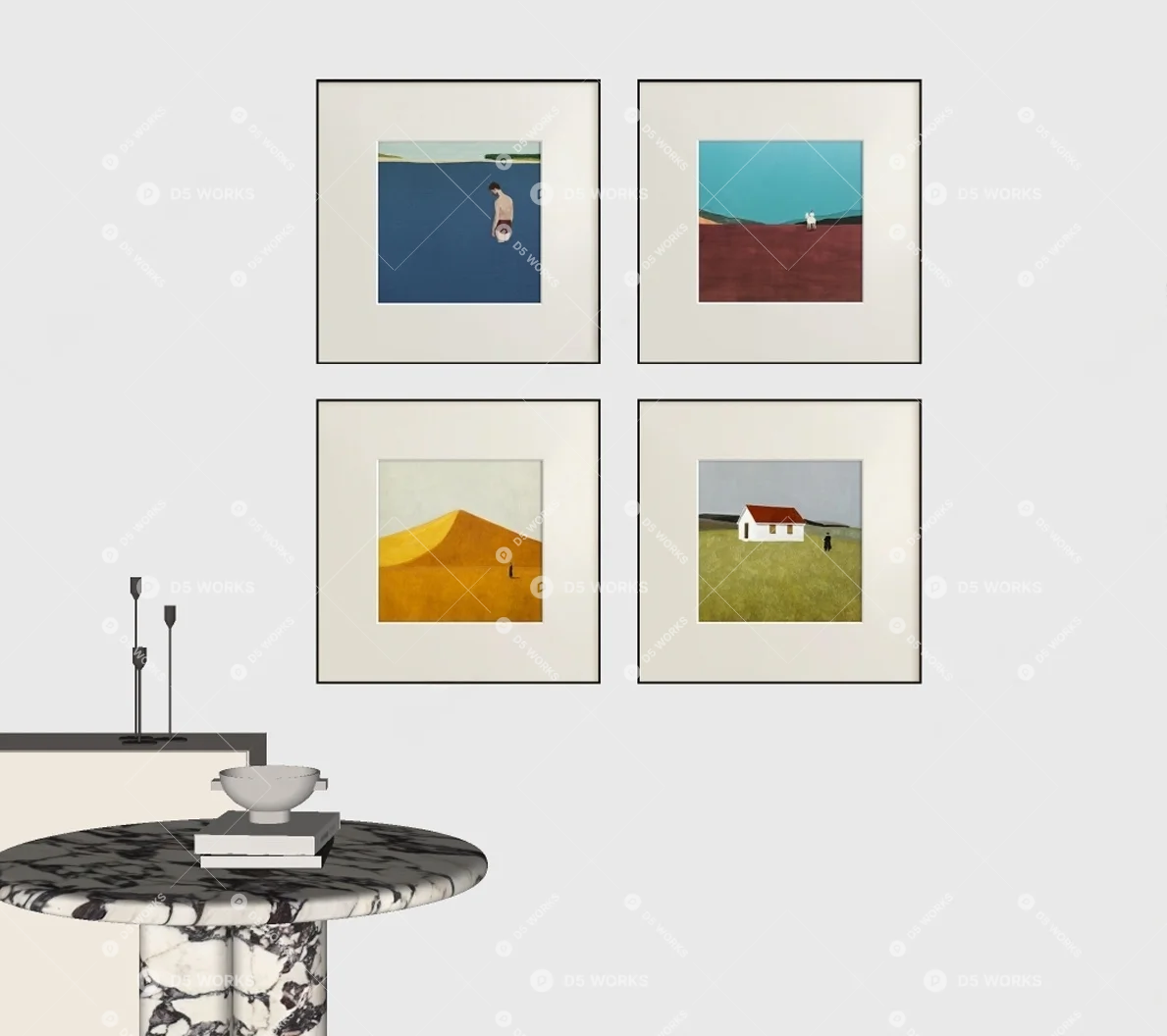 Modern Paintings 3d model thumbnail 2