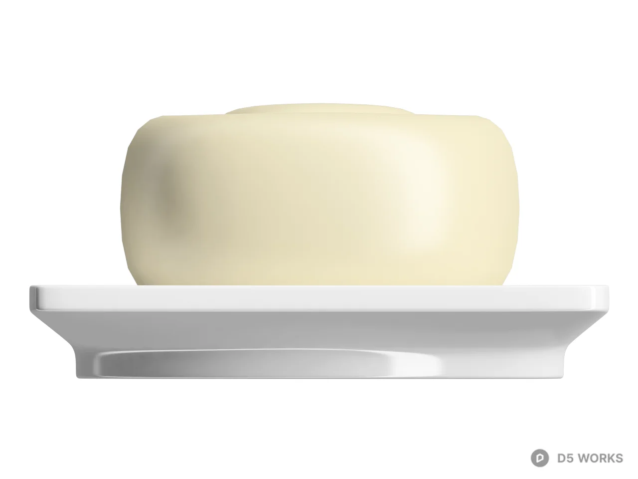 Creamy Bar Soap On Ceramic Dish 3d model thumbnail 2