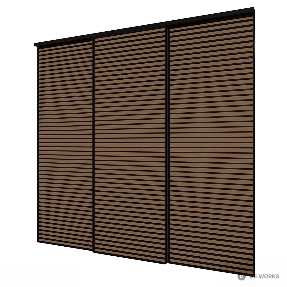 Brown Horizontal Blinds 3d model thumbnail 2