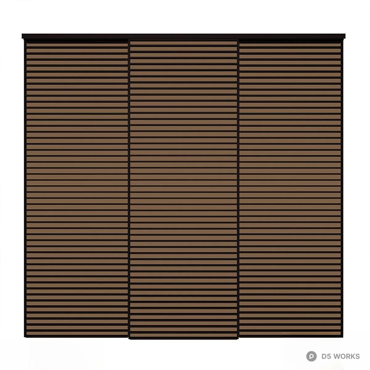Brown Horizontal Blinds 3d model - Image 1