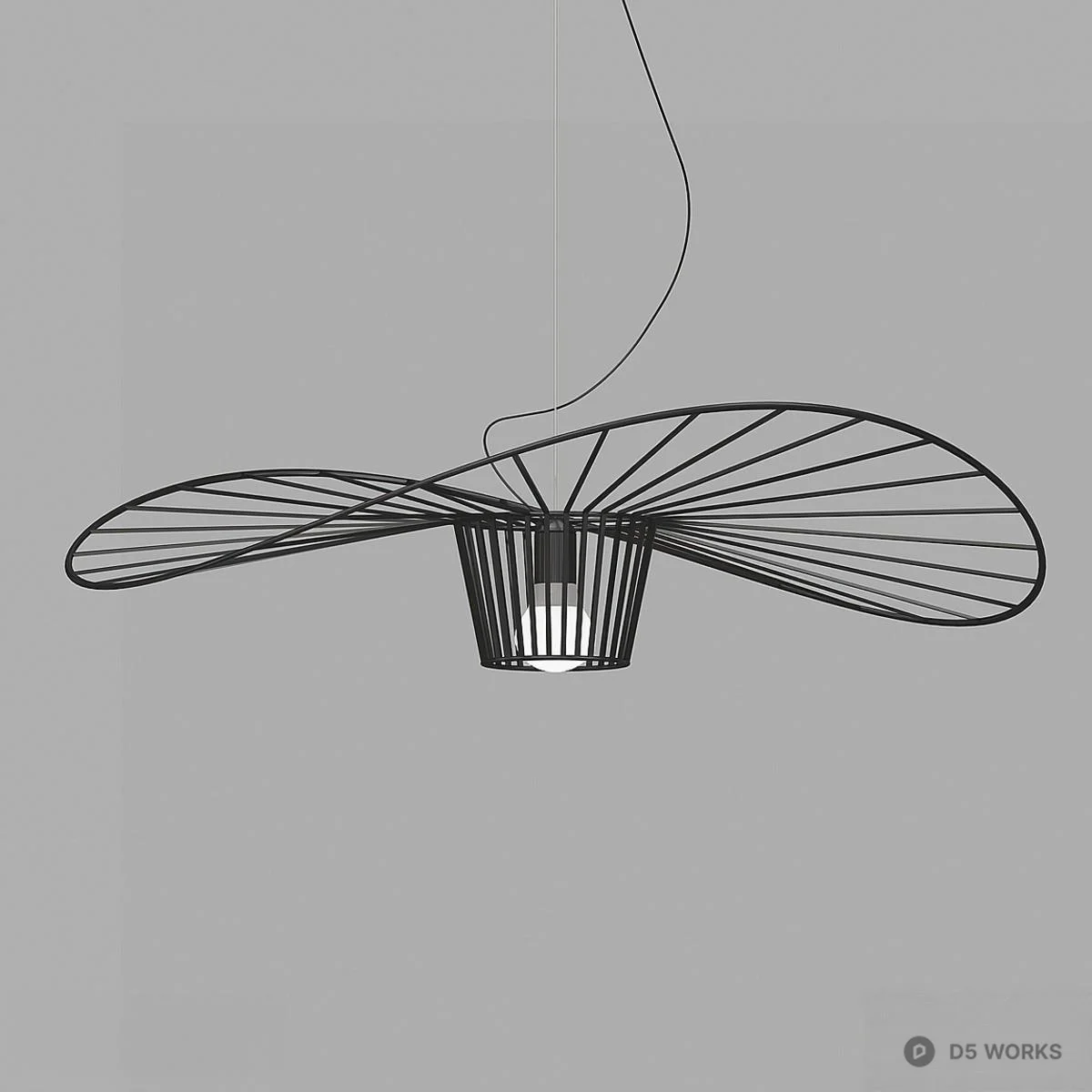 Wireframe Pendant Lamp 3d model thumbnail 2