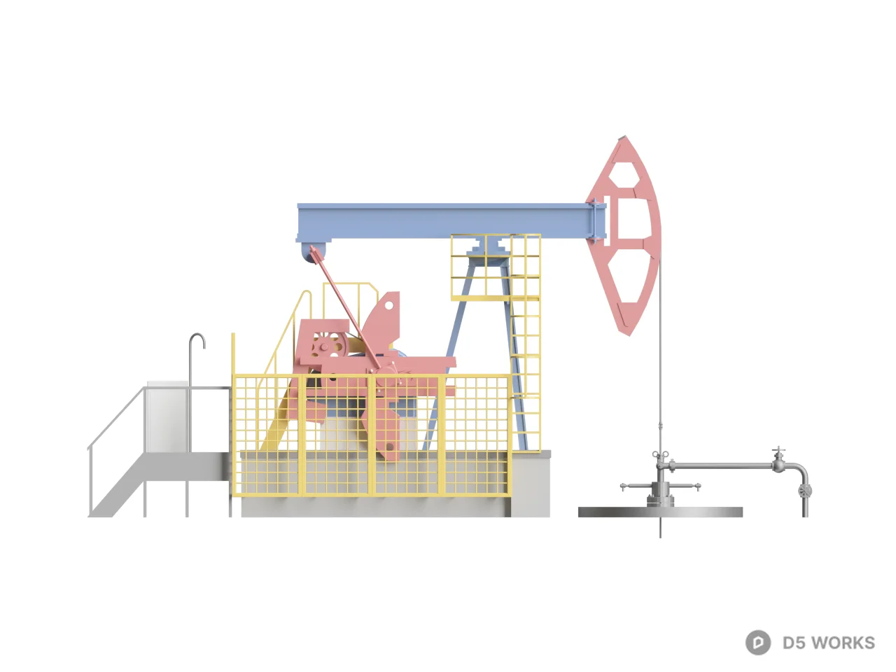 Industrial Oil Pumping Unit 3d model thumbnail 2