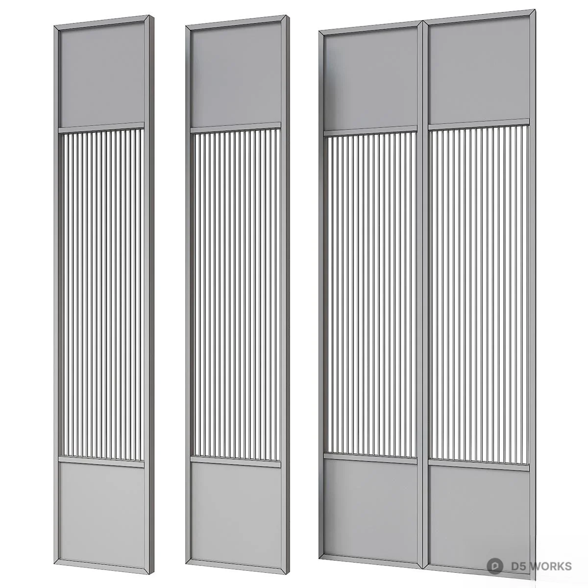 Modern Panel Partition 3d model thumbnail 2