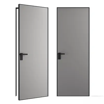 Minimalist Flat Panel Door With Black Handle 3d model