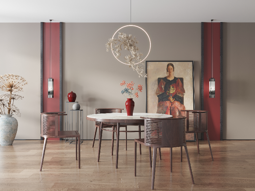 New Chinese Dining Table & Chairs Set