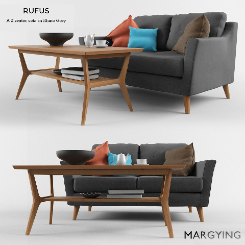 Modern Sofa & Side Table Set 