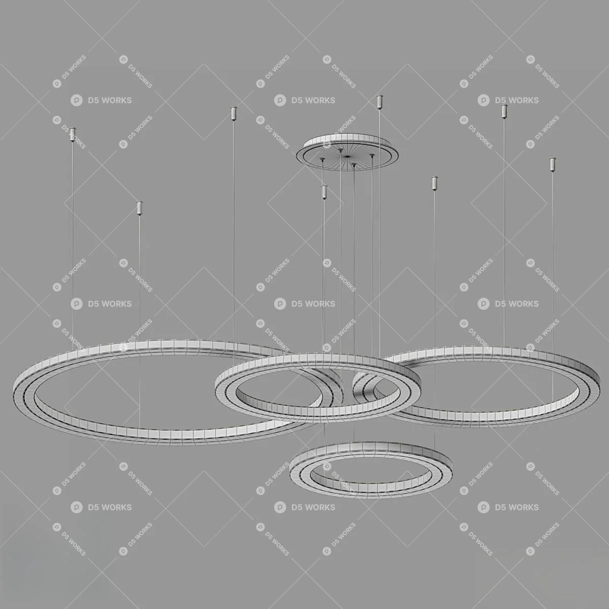 Modern Ring Pendant Light 3d model thumbnail 2