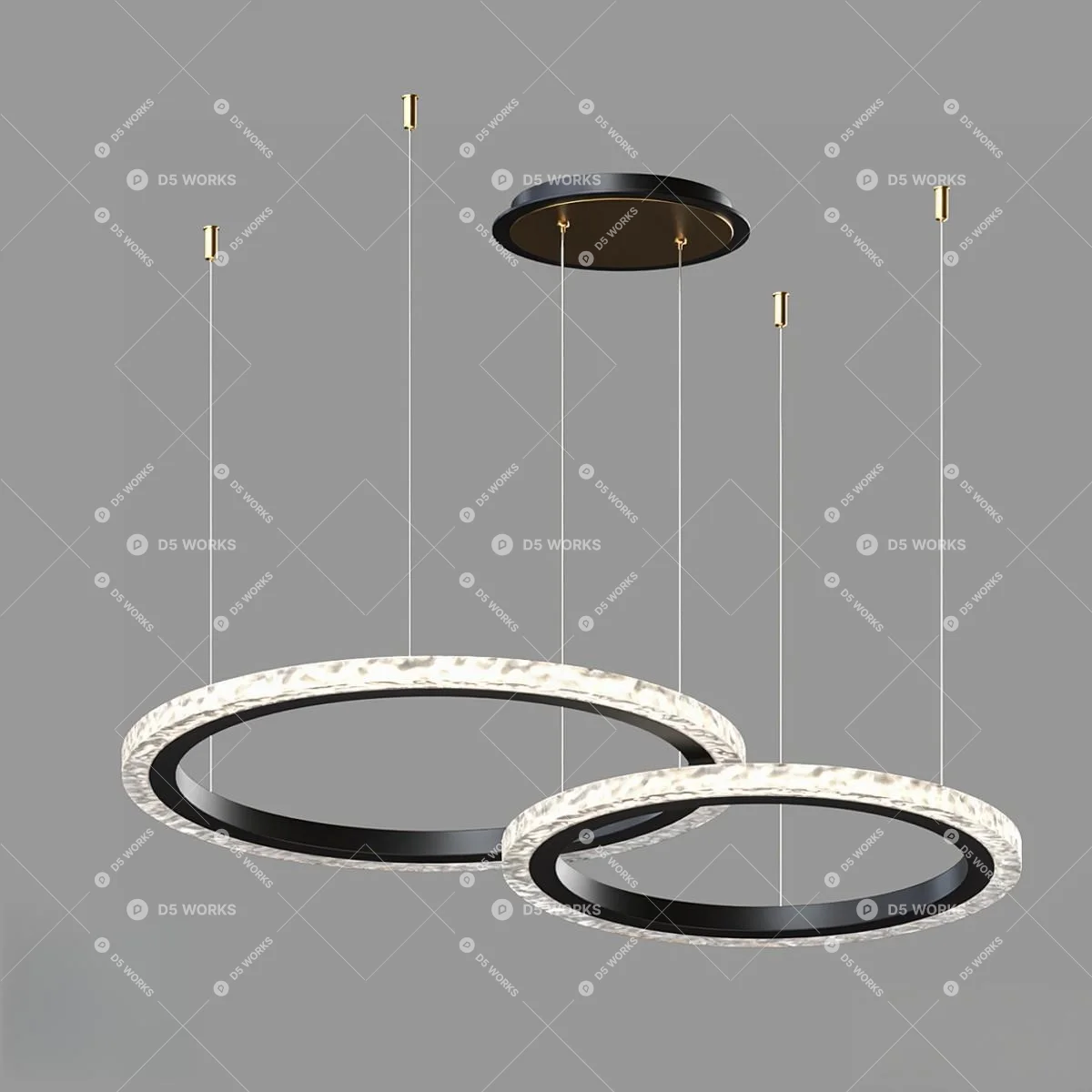 Modern Ring Pendant Light 3d model thumbnail 3