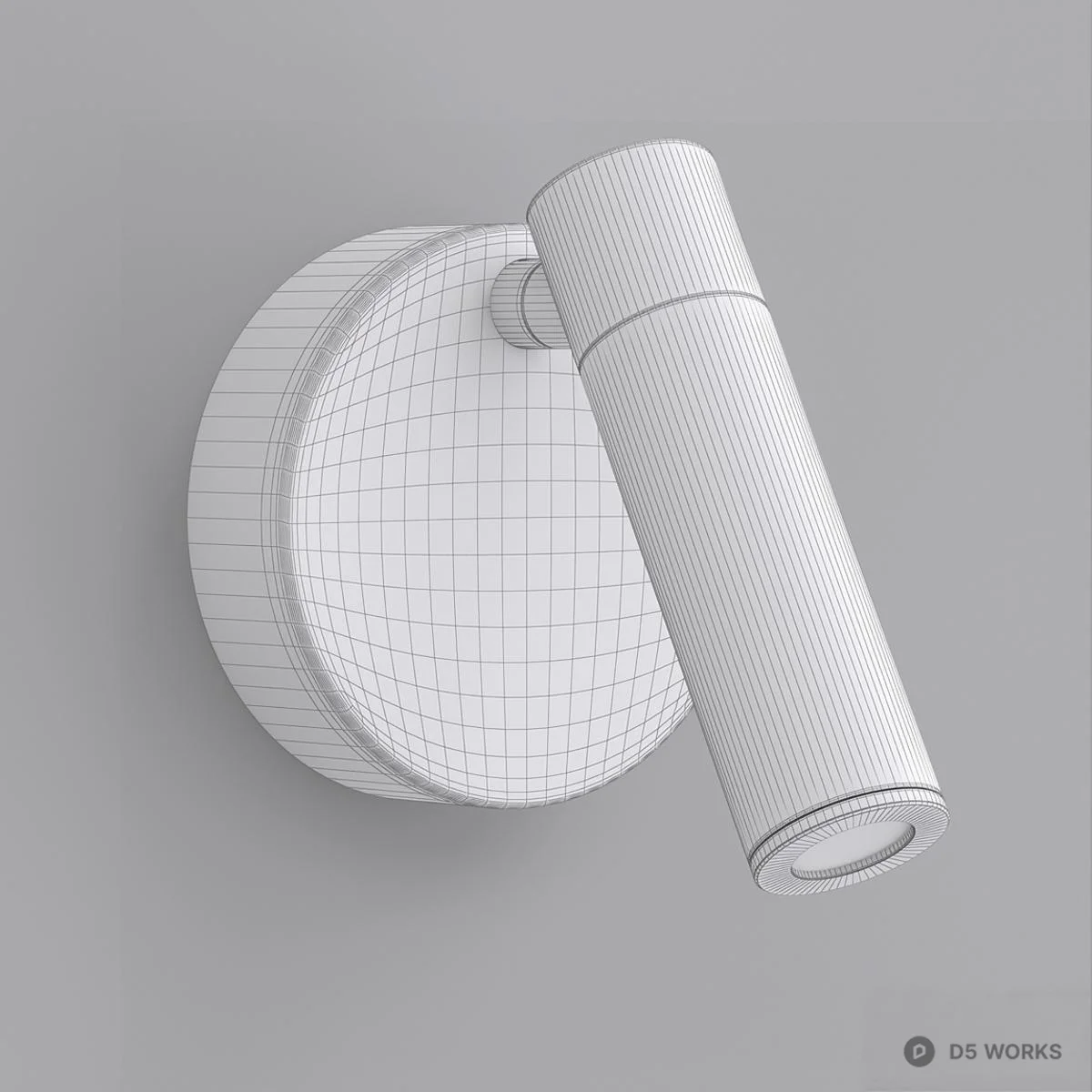 Brushed Brass Adjustable Wall Lamp 3d model thumbnail 5