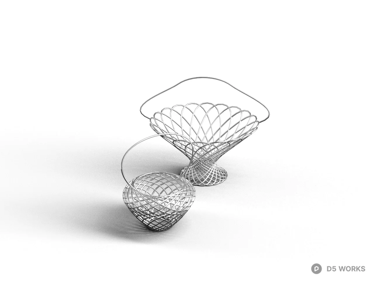 Minimalist Wireframe Fruit Bowl 3d model - Image 1