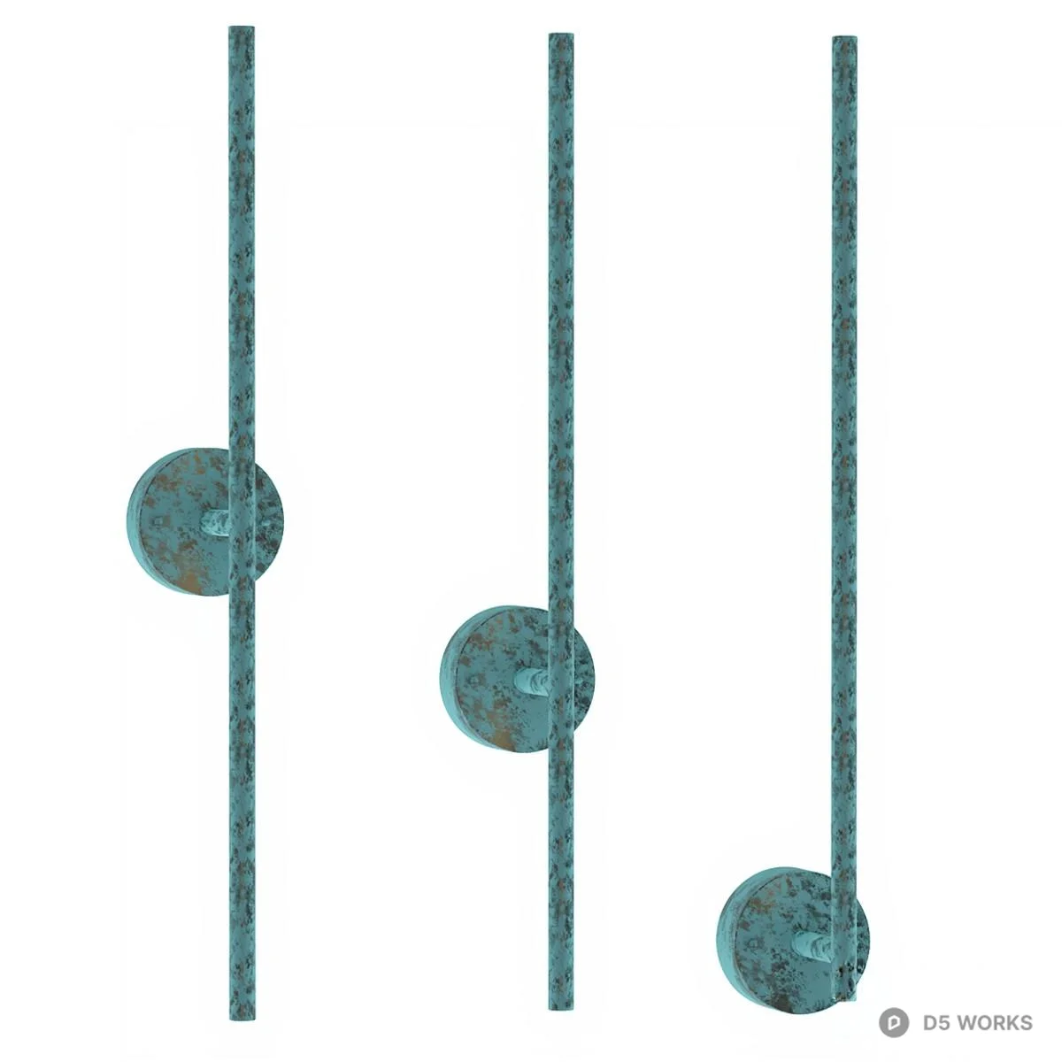 Minimalist Brass Linear Wall Lamp 3d model thumbnail 5