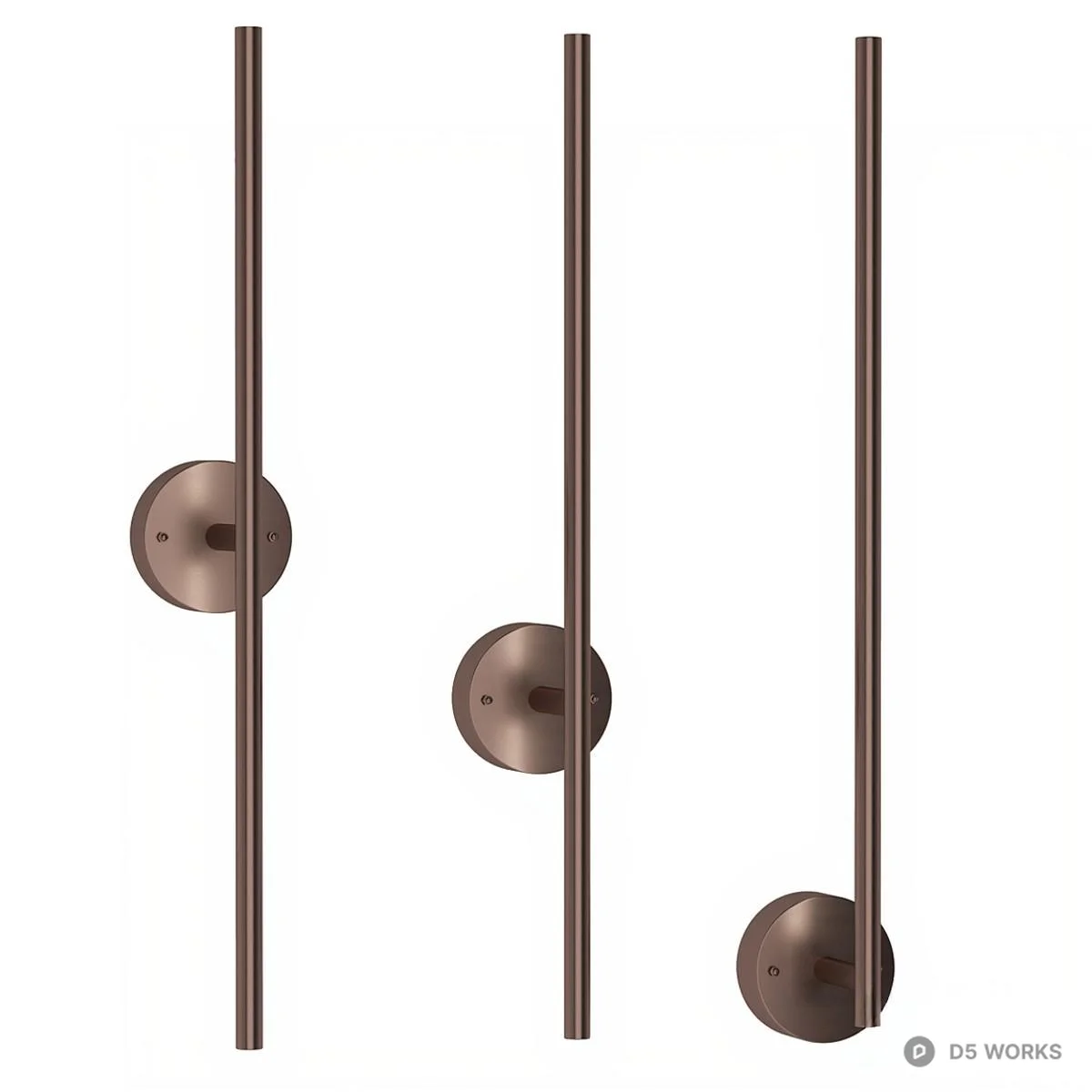 Minimalist Brass Linear Wall Lamp 3d model thumbnail 2