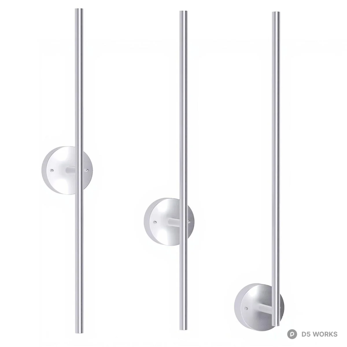 Minimalist Brass Linear Wall Lamp 3d model thumbnail 4
