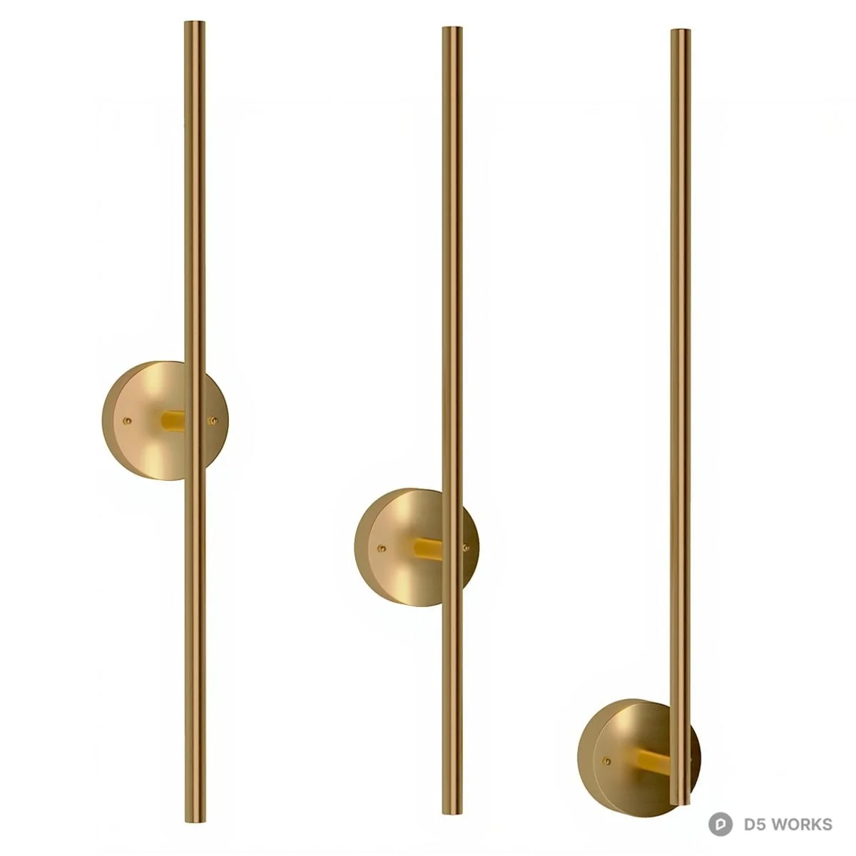 Minimalist Brass Linear Wall Lamp 3d model - Image 1