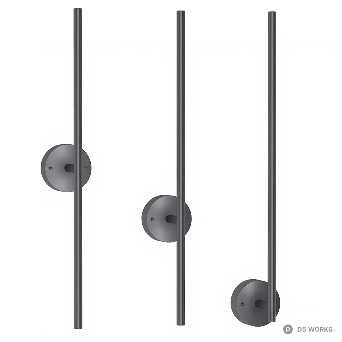 Minimalist Brass Linear Wall Lamp 3d model thumbnail 3