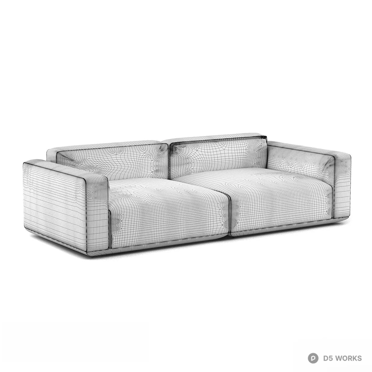 Minimalist Upholstered Three Seater Sofa 3d model thumbnail 3