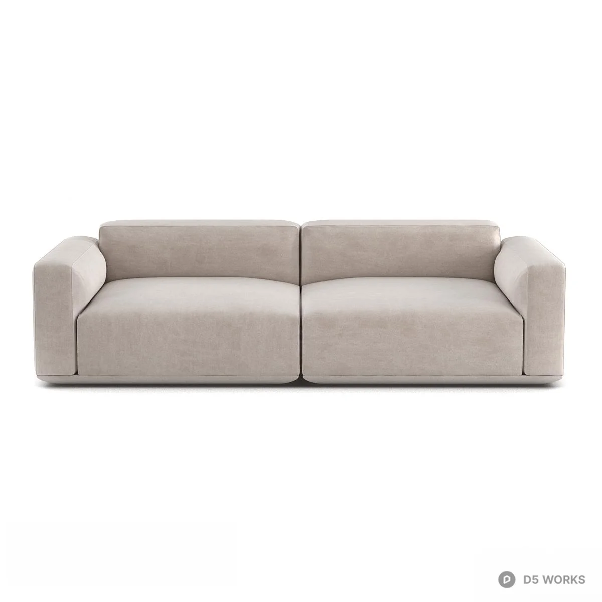 Minimalist Upholstered Three Seater Sofa 3d model thumbnail 2
